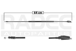 001-3112-27 CHICOTE COFRE VW JETTA 11-18 64CM PARTE FRONTAL SIN MANIJA