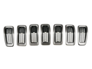 PADA326 PARRILLA DE DEFENSA CENTRAL JEEP GRAND CHEROKEE 14-18 C/MOLDURA P/PINTAR JGO 7 PIEZAS