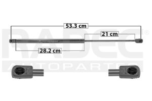004-0201-06 AMORTIGUADOR 5TA PUERTA AD A3 04-12 53.3 CM 28.2 CM 21 CM DER/IZQ MNJ