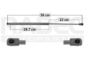 004-0201-07 AMORTIGUADOR 5TA PUERTA AD A3 13-16 56 CM 28.7 CM 23 CM DER/IZQ MNJ