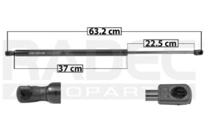 004-1601-02 AMORTIGUADOR 5TA PUERTA JP CHEROKEE 14-18 63 CM 37 CM 22.5 CM DER/IZQ SP