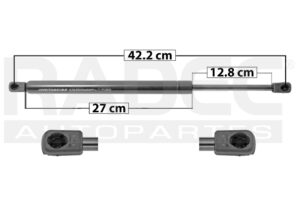 004-2201-01 AMORTIGUADOR CAJUELA MT ECLIPSE COUPE 08-12/HATCBACK 07-12 43.2 CM 27 CM 12.8 CM DER/IZQ SP