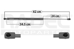 004-2407-02 AMORTIGUADOR 5TA PUERTA PG PARTNER TEPEE 09-15 CON VIDRIO TRASERO FIJO SP DER/IZQ