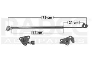 004-3005-03 AMORTIGUADOR CAJUELA TY HIACE 04-14 TOLDO ALTO TK IZQ