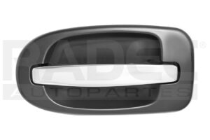 012-0409-00 MANIJA EXTERIOR BK TERRAZA CV UPLANDER 05-08/VENTURE OD SILHOUETTE 97-05 PT MONTANA 99-09/TRANS SPORT 97-05 SIN HOYO PARA LLAVE LISA CROMADA/NEGRA PLASTICO PUERTA CORREDIZA DER