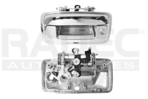 012-0615-B4 MANIJA TAPA CV CHEYENNE/SILVERADO GM SIERRA CV PICK UP 16-18 CON HOYOS PARA LLAVE Y CAMARA CROMO PLASTICO