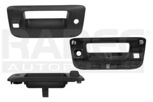 012-0643-16 MANIJA TAPA CV PICK UP/CHEYENNE/SILVERADO GM SIERRA 07-13 CON HOYO PARA LLAVE / CON HOYO PARA CAMARA SOLO BISEL CORRUGADA NEGRA PLASTICO
