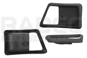 012-1202-09 MANIJA INTERIOR FD BRONCO II 89-92 SOLO BISEL CORRUGADA NEGRO PLASTICO DELANTERA IZQ