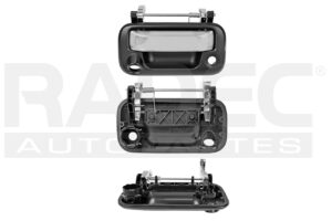 012-1214-65 MANIJA TAPA FD EXPLORER SPORT TRAC 06-10/F-150/F-250 09-14/LOBO 04-14/SUPER DUTY 08-16 LC MARK LT 06-13 CON HOYOS PARA LLAVE Y CAMARA LISA NEGRA/CROMO PLASTICO
