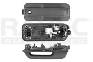 012-1215-70 MANIJA EXTERIOR FD F-150/F-250/LOBO 15-20/SUPER DUTY 17-20 CON HOYO PARA LLAVE SIN SENSOR CORRUGADA NEGRA PLASTICO DELANTERA DER