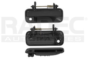 012-1301-C4 MANIJA EXTERIOR HD ACCORD DELANTERA 90-93 4 PUERTAS NEGRA CON HOYO PARA LLAVE CORRUGADA PLASTICO TW DER