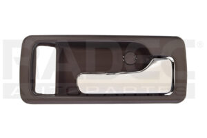 012-1301-D6 MANIJA INTERIOR HD ACCORD 2P COUPE 90-93 CON HOYO PARA SEGURO SEGURO MANUAL GRIS OSCURO/CROMADO PLASTICO DELANTERA DER