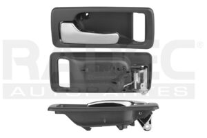 012-1301-D7 MANIJA INTERIOR HD ACCORD 2P COUPE 90-93 CON HOYO PARA SEGURO SEGURO MANUAL GRIS OSCURO/CROMADO PLASTICO DELANTERA IZQ