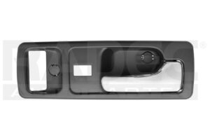012-1301-E0 MANIJA INTERIOR HD ACCORD 2P COUPE 90-93 CON HOYO PARA SEGURO SEGURO ELECTRICO NEGRA/CROMO PLASTICO DELANTERA DER