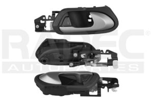 012-1302-78 MANIJA INTERIOR HD CIVIC 2P COUPE 06-11 NEGRO/PLATA PLASTICO DELANTERA DER