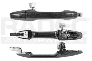012-1302-82 MANIJA EXTERIOR HD CIVIC 06-11/PILOT 09-15 SIN HOYO PARA LLAVE FIBRA DE CARBON NEGRA PLASTICO DELANTERA/TRASERA DER