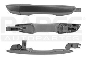 012-1302-A6 MANIJA EXTERIOR HD CIVIC 2P COUPE / 4P SEDAN 16-21 SIN HOYO PARA LLAVE SIN SENSOR LISA NEGRA PLASTICO DELANTERO DER