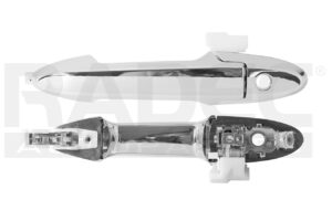 012-1310-15 MANIJA EXTERIOR HD CITY 15-18 CON HOYO PARA LLAVE SIN SENSOR CROMADA PLASTICO DELANTERA IZQ