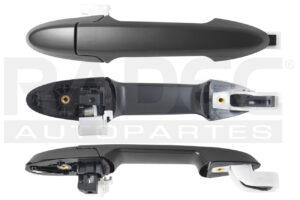 012-1310-22 MANIJA EXTERIOR HD CITY/FIT 15-18 SIN HOYO PARA LLAVE SIN SENSOR LISA NEGRA PLASTICO DELANTERA DER