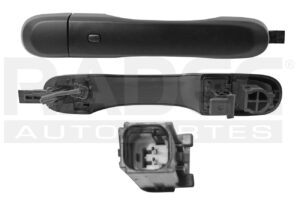 012-1613-04 MANIJA EXTERIOR JP RENEGADE 17-20 SIN HOYO PARA LLAVE CON SENSOR LISA NEGRA PLASTICO DELANTERA DER/TRAS DER/IZQ