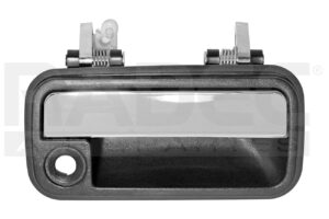 012-1908-02 MANIJA EXTERIOR MZ 626 88-92 CON HOYO PARA LLAVE CROMADA/NEGRA DELANTERA DER
