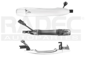 012-2307-28 MANIJA EXTERIOR NS FRONTIER/NP300 16-20 SIN HOYO PARA LLAVE CON SENSOR CROMADA PLASTICO DELANTERA DER