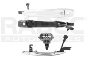 012-2307-29 MANIJA EXTERIOR NS FRONTIER/NP300 16-20 CON HOYO PARA LLAVE CON SENSOR CROMADA PLASTICO DELANTERA IZQ
