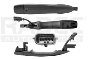 012-2307-30 MANIJA EXTERIOR NS FRONTIER/NP300 16-20 SIN HOYO PARA LLAVE CON SENSOR LISA NEGRA PLASTICO DELANTERA DER