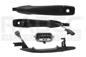 012-2307-31 MANIJA EXTERIOR NS FRONTIER/NP300 16-20 CON HOYO PARA LLAVE CON SENSOR LISA NEGRA PLASTICO DELANTERA IZQ