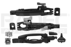 012-2316-57 MANIJA EXTERIOR NS SENTRA DELANTERA 07-12/4 PUERTAS NEGRA CON HOYO PARA LLAVE CON SENSOR LISA TW IZQ
