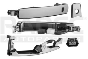 012-2317-00 MANIJA EXTERIOR NS ROGUE 08-14 CON HOYO PARA LLAVE CON SENSOR 4 PINS CROMO PLASTICO DELANTERO IZQ