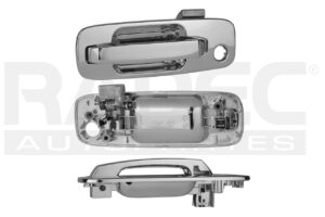 012-2324-25 MANIJA EXTERIOR NS X-TRAIL 02-07 CON HOYO PARA LLAVE CROMADA PLASTICO DELANTERA IZQ