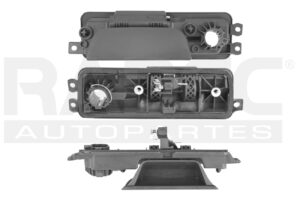 012-2602-21 MANIJA EXTERIOR RN KANGOO 19-21 5TA PUERTA ABATIBLE IZQ SIN MOLDURA CORRUGADA NEGRA PLASTICO