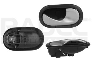 012-2612-06 MANIJA INTERIOR RN DUSTER 13-20/STEPWAY 10-15/SANDERO 07-15/MEGANE II 04-10/SCENIC II 05-08/CLIO EURO 07-09 SM FOR FOUR 14-21 P/CHICOTE NEGRO/PLATA PLASTICO DELANTERA/TRASERA DER
