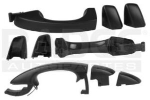 012-2705-01 MANIJA EXTERIOR ST LEON DELANTERA 14-18/VW GOLF DELANTERA 15-18/2 Y 4 PUERTAS NEGRA PARA LLAVE OCULTA SIN SENSOR LISA PLASTICO TW IZQ