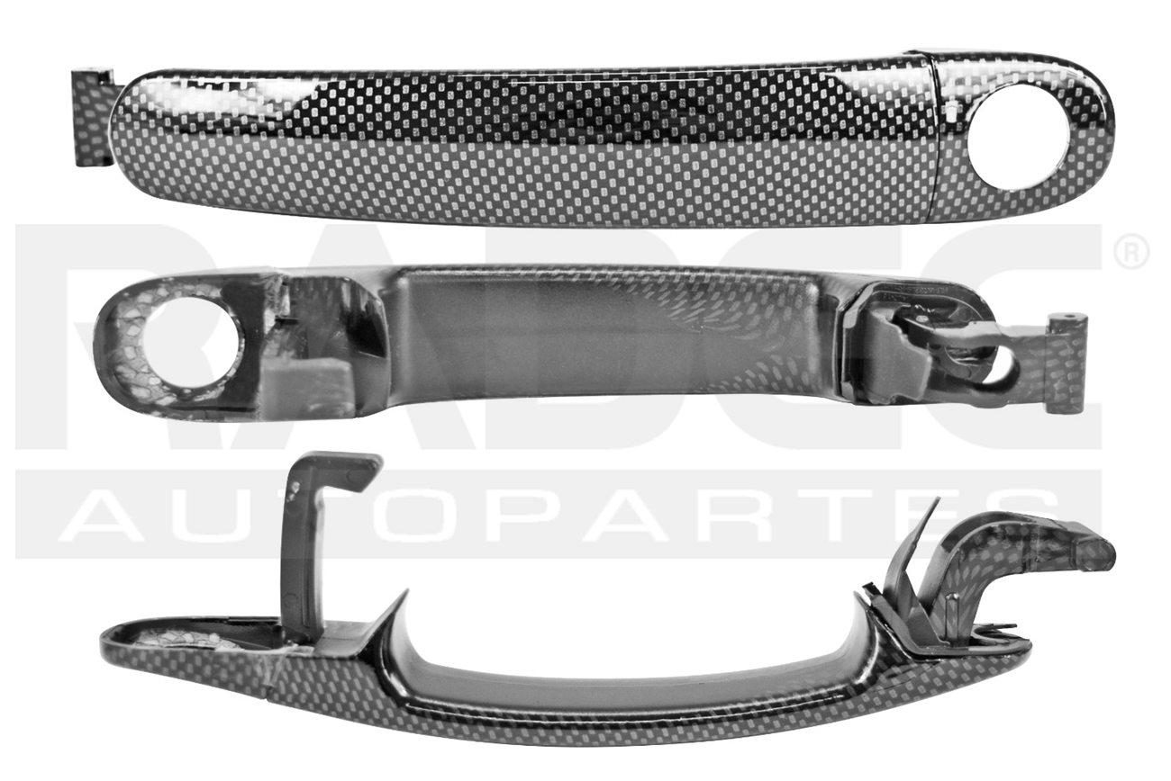 012-2706-01 MANIJA EXTERIOR ST TOLEDO 13-18 VW JETTA BICENTENARIO 11-18/POLO 13-16/TIGUAN 09-17/VENTO 14-19/UP 16-20 CON HOYO PARA LLAVE FIBRA DE CARBON NEGRA PLASTICO DELANTERA DER/IZQ
