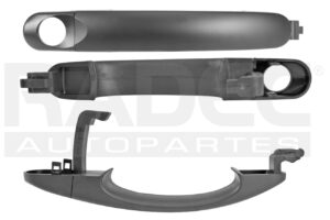 012-3109-22 MANIJA EXTERIOR VW EUROVAN 05-10/TRANSPORTER 10-15 CON HOYO PARA LLAVE LISA NEGRA PLASTICO PUERTA CORREDIZA DER/IZQ