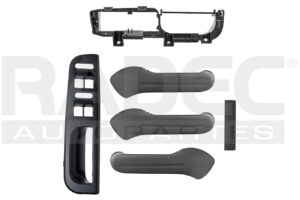 012-3112-40 MANIJA INTERIOR VW JETTA A4 99-05 KIT JALADERA 5 PIEZAS LISA NEGRO PLASTICO SOLO MANGO MNJ DELANTERO/TRASERO DER/IZQ