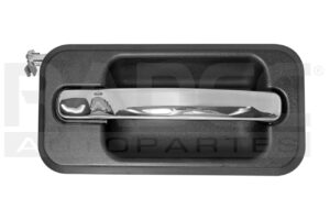 012-3302-14 MANIJA EXTERIOR HM H2 SUT/SUV 03-09 SIN HOYO PARA LLAVE CROMADA/NEGRA DELANTERA DER