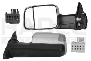018-0916-93 ESPEJO DG RAM 13-16 1500/2500/3500/4000 ELECTRICO C/DESENPANANTE C/DIRECCIONAL C/LUZ INFERIOR C/SENSOR TEMPERATURA CROMADO IZQ