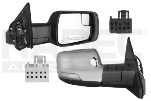 018-0916-98 ESPEJO DG RAM 19-22 ELECTRICO E/ABATIBLE C/DESENPANANTE C/DIRECCIONAL C/LUZ INFERIOR C/MEMORIA CROMADO 8/8 PINES DER