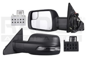 018-0916-A5 ESPEJO DG RAM 19-22 ELECTRICO E/ABATIBLE C/DESENPANANTE C/DIRECCIONAL C/LUZ INFERIOR C/ PUNTO CIEGO CORRUGADO C/SENSOR 9/6 PINES IZQ