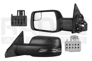 018-0916-A7 ESPEJO DG RAM 19-22 ELECTRICO E/ABATIBLE C/DESENPANANTE C/DIRECCIONAL C/LUZ INFERIOR C/SENSOR CORRUGADO 8/6 PINES DER