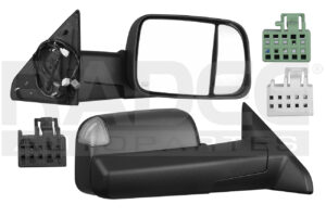 018-0916-A8 ESPEJO DG RAM 19-22 ELECTRICO E/ABATIBLE C/DESEMPANANTE C/DIRECCIONAL C/LUZ INFERIOR CORRUGADO 9/3/2 PINES DER