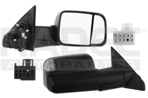 018-0916-B6 ESPEJO DG RAM 19-23 2500 ELECTRICO C/DESEMPANANTE C/DIRECCIONAL C/LUZ INFERIOR CORRUGADO 9/1 PINES DER