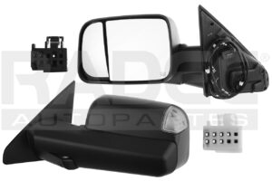 018-0916-B7 ESPEJO DG RAM 19-23 2500 ELECTRICO C/DESEMPANANTE C/DIRECCIONAL C/LUZ INFERIOR C/SENSOR TEMPERATURA CORRUGADO 9/3 PINES IZQ