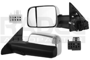 018-0916-C1 ESPEJO DG RAM 19-23 2500 ELECTRICO C/DESEMPANANTE C/DIRECCIONAL C/LUZ INFERIOR C/MEMORIA C/SENSOR TEMPERATURA CROMADO 9/6 PINES IZQ