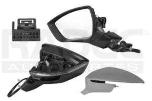 018-2708-03 ESPEJO ST ATECA 17-21 ELECTRICO E/ABATIBLE C/DESEMPANANTE C/DIRECCIONAL C/LUZ INFERIOR P/PINTAR 9 PINES IZQ