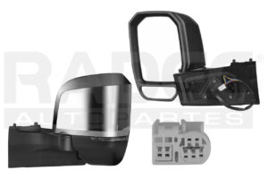 018-3005-11 ESPEJO TY HIACE 20-22 ELECTRICO E/ABATIBLE C/DIRECCIONAL CROMADO PASAJEROS V6 6CILINDROS 3.5L 3 PUERTAS IZQ