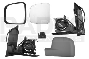 018-3134-07 ESPEJO VW CADDY 14-16 ELECTRICO C/DESEMPANANTE P/PINTAR IZQ